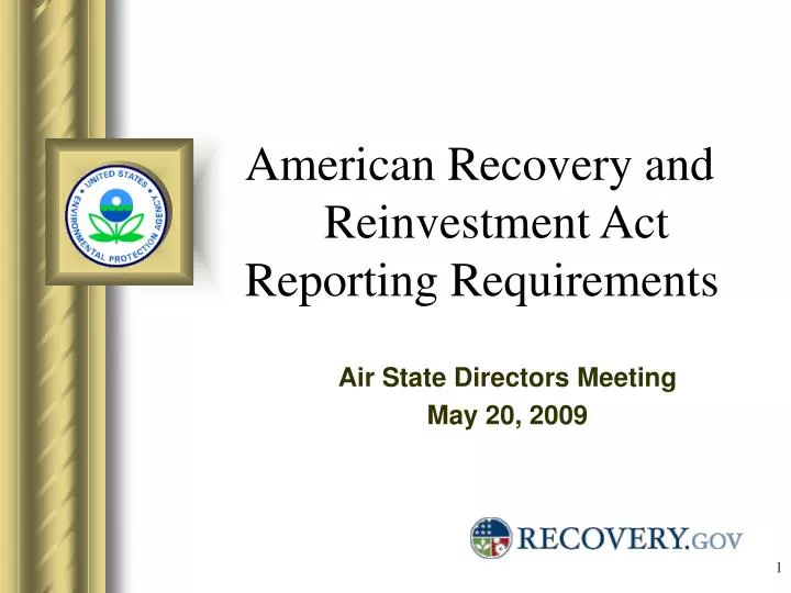 american recovery and reinvestment act reporting requirements
