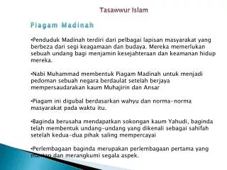 Tasawwur Islam Piagam Madinah