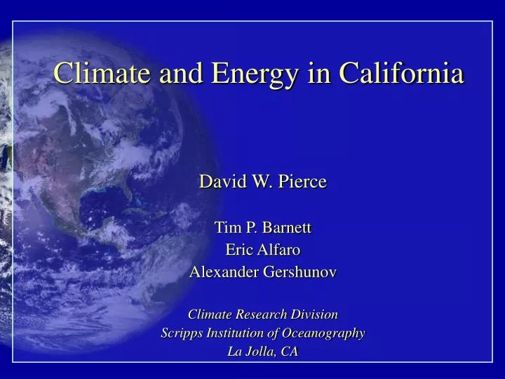 climate and energy in california