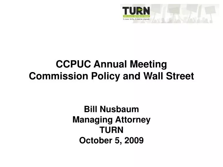 ccpuc annual meeting commission policy and wall street