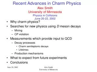 Recent Advances in Charm Physics