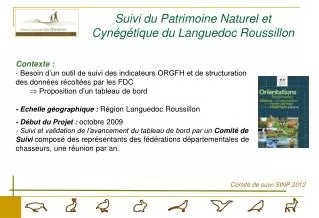 Suivi du Patrimoine Naturel et Cynégétique du Languedoc Roussillon