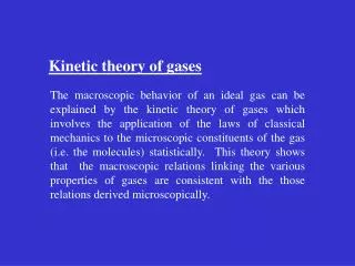Kinetic theory of gases