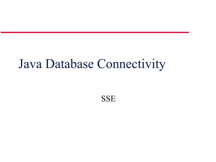 java database connectivity