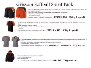 Grissom Softball Spirit Pack
