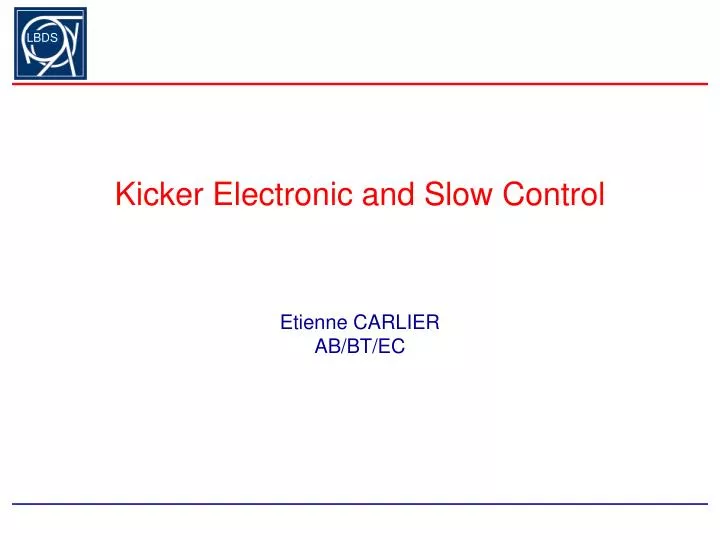 kicker electronic and slow control