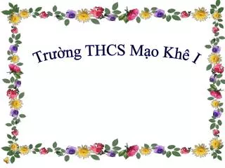 Trường THCS Mạo Khê I
