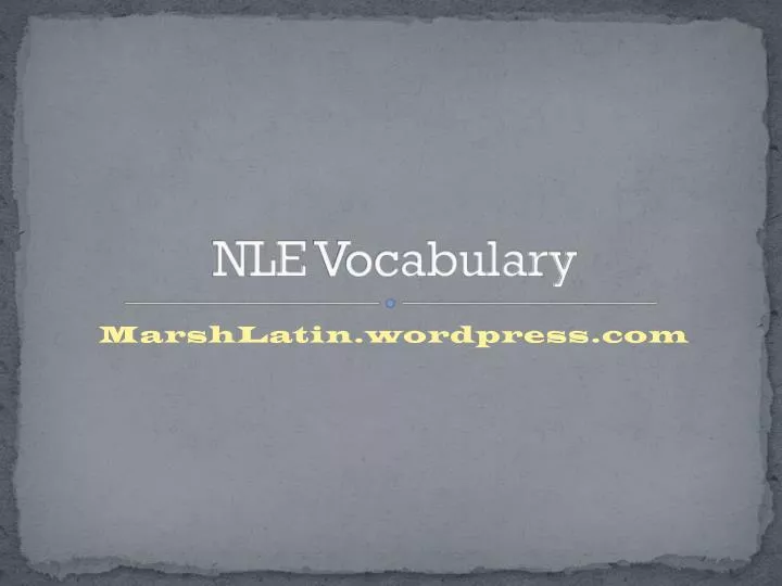 nle vocabulary