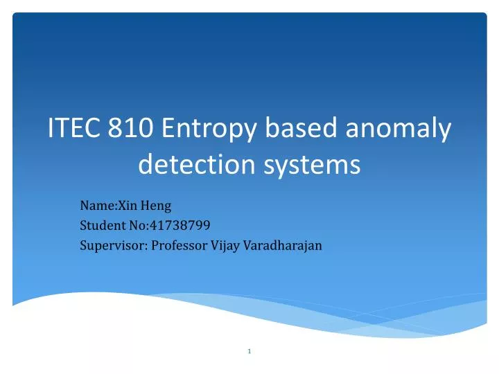 itec 810 entropy based anomaly detection systems