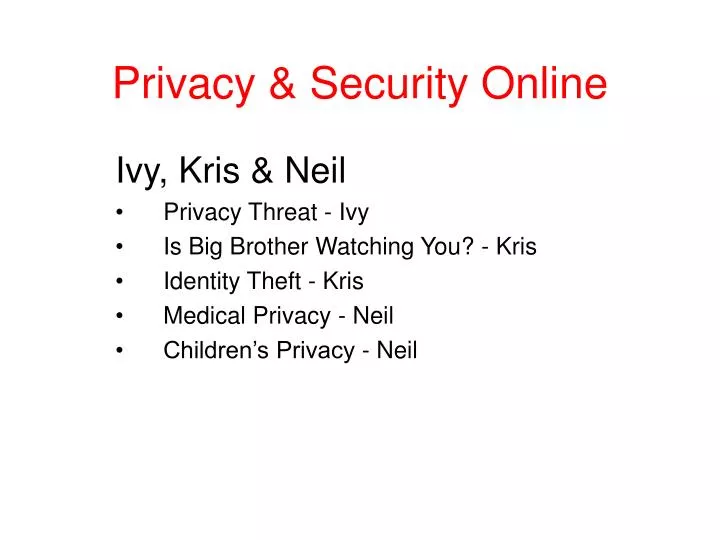 privacy security online