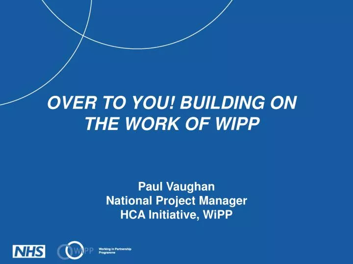 paul vaughan national project manager hca initiative wipp