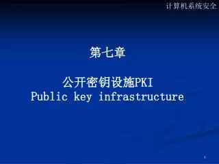 第七章 公开密钥设施 PKI Public key infrastructure