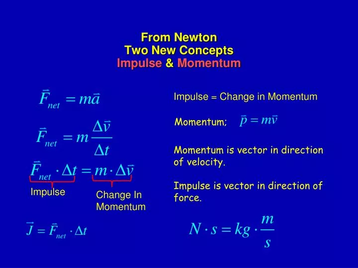 from newton two new concepts impulse momentum
