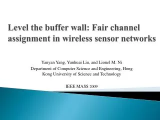 Level the buffer wall: Fair channel assignment in wireless sensor networks