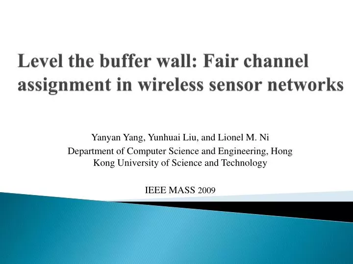 level the buffer wall fair channel assignment in wireless sensor networks