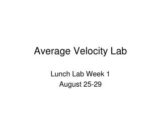 Average Velocity Lab