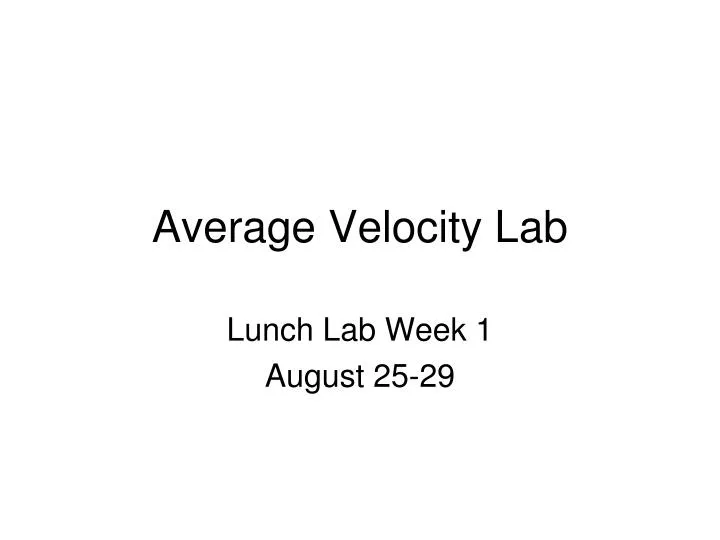 average velocity lab