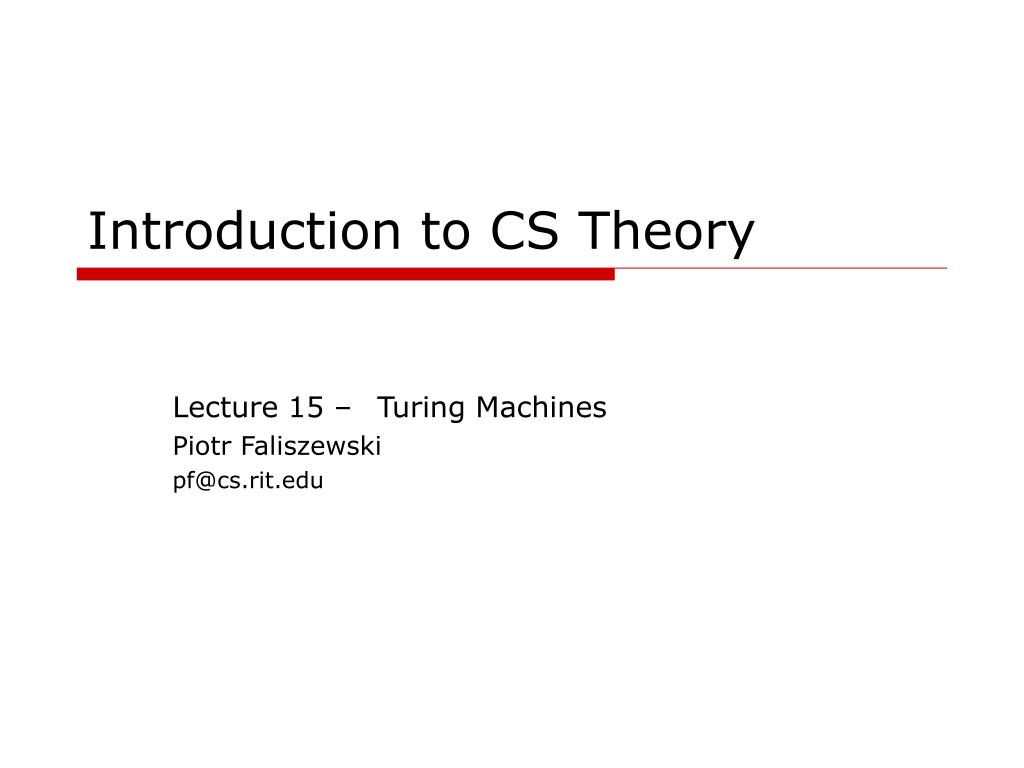 PPT - Introduction to CS Theory PowerPoint Presentation, free download ...