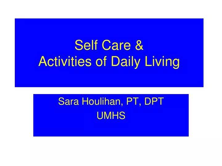 self care activities of daily living
