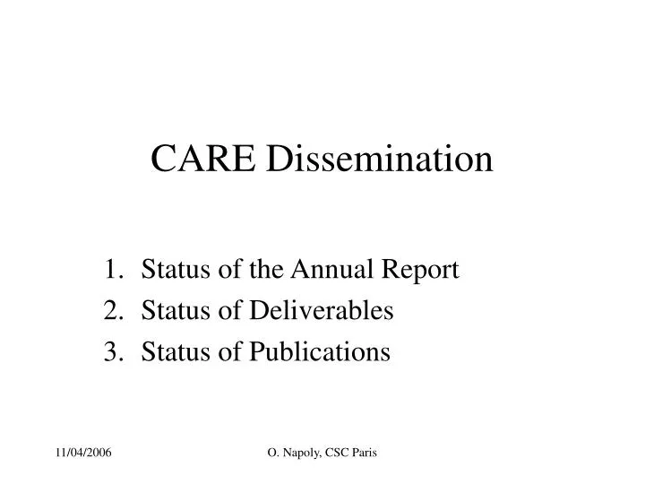 care dissemination