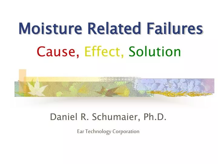 moisture related failures