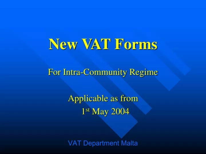 new vat forms