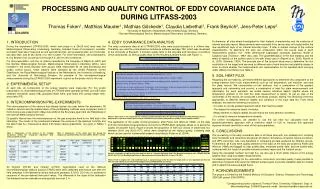 PROCESSING AND QUALITY CONTROL OF EDDY COVARIANCE DATA DURING LITFASS-2003