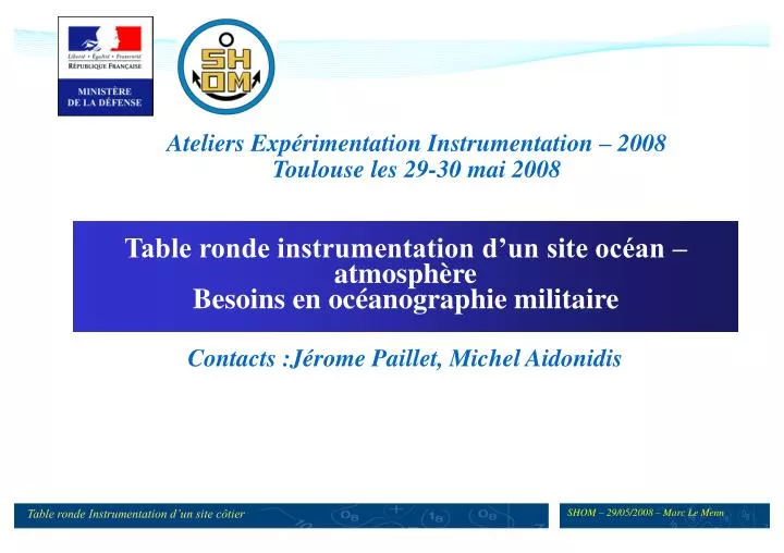 ateliers exp rimentation instrumentation 2008 toulouse les 29 30 mai 2008