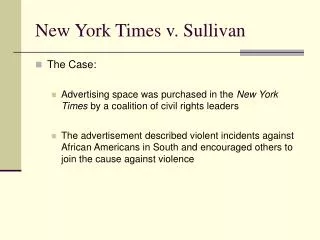 New York Times v. Sullivan