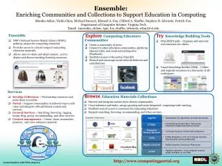 Ensemble NSF’s National Science Digital Library (NSDL) pathway project for computing education