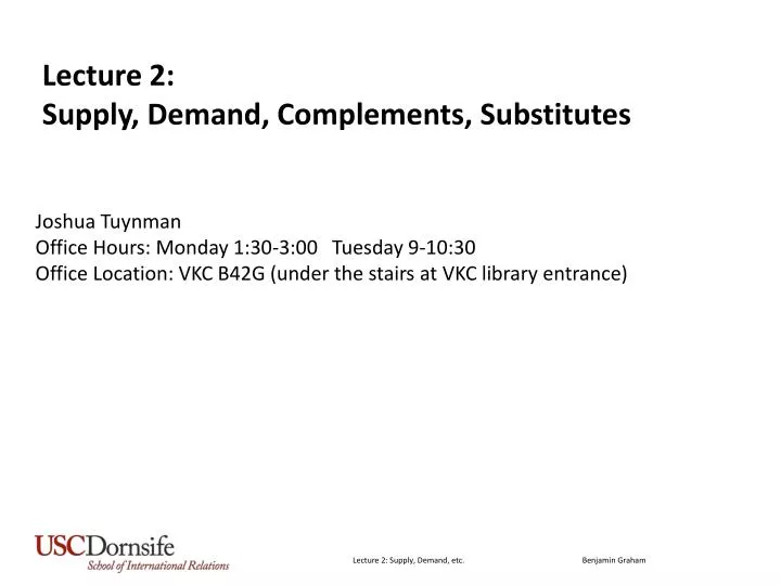 lecture 2 supply demand complements substitutes