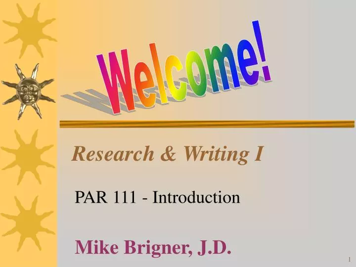 research writing i