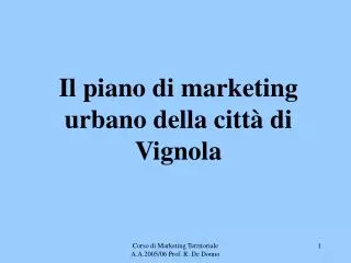 Il piano di marketing urbano della città di Vignola