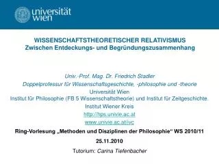 Univ.-Prof. Mag. Dr. Friedrich Stadler