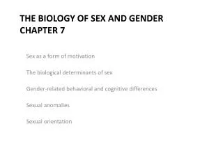 The Biology of Sex and Gender Chapter 7