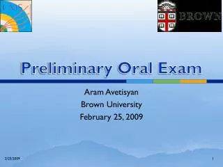 Preliminary Oral Exam