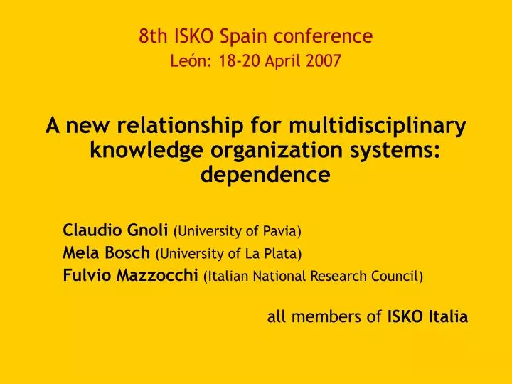 8th isko spain conference le n 18 20 april 2007