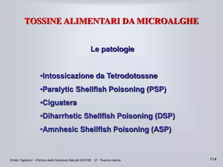 tossine alimentari da microalghe