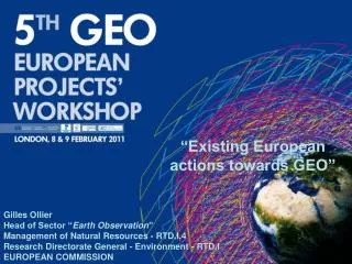 “Existing European actions towards GEO”
