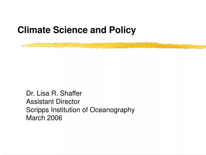 climate science and policy