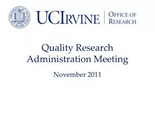 Quality Research Administration Meeting
