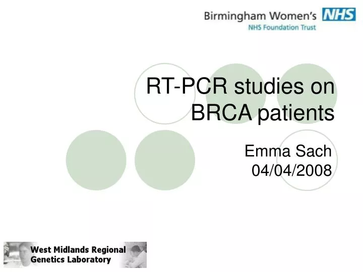rt pcr studies on brca patients