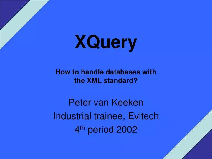 xquery how to handle databases with the xml standard
