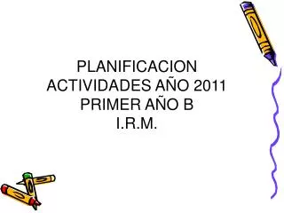 PLANIFICACION ACTIVIDADES AÑO 2011 PRIMER AÑO B I.R.M.