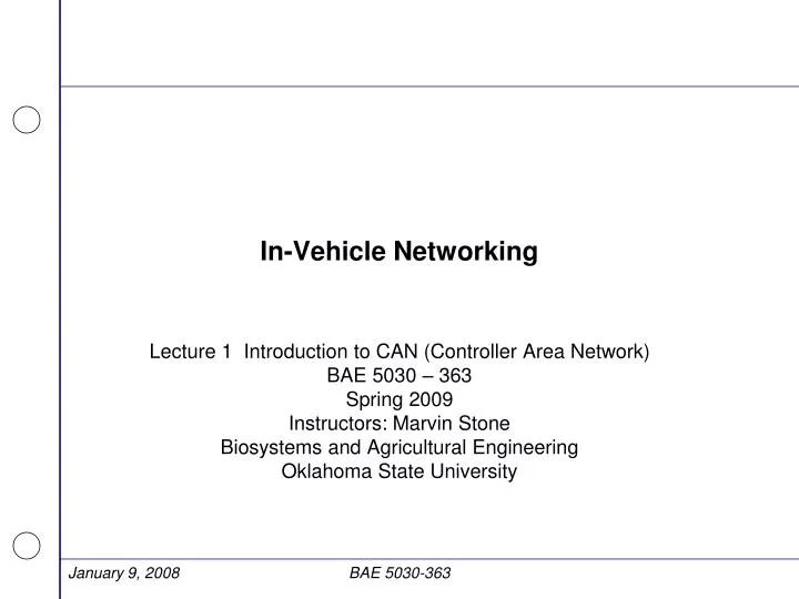 in vehicle networking