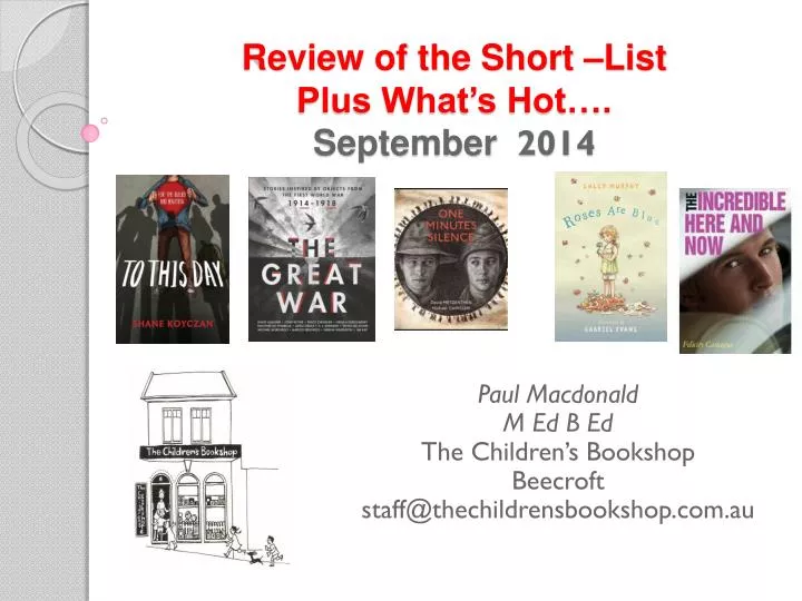review of the short list plus what s hot september 2014