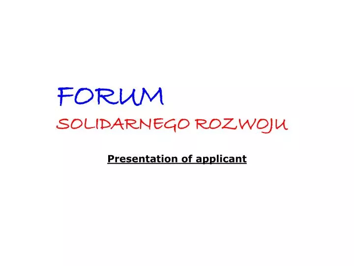 presentation of applicant