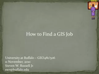 How to Find a GIS Job