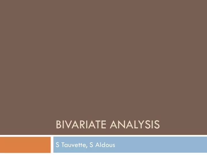 bivariate analysis