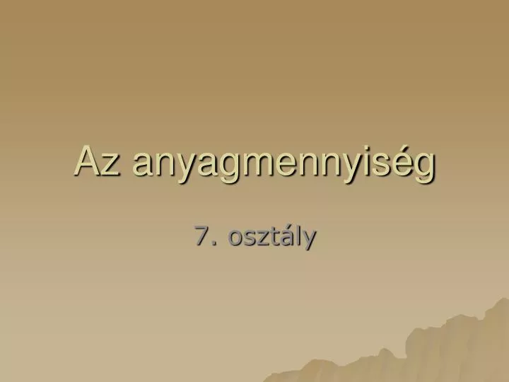 az anyagmennyis g